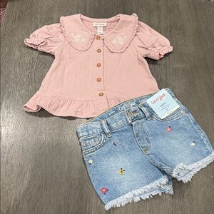 Cat & Jack Light Pink Button-Up Kids Blouse